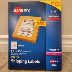Avery Shipping Labels with TrueBlock Technology Laser 5 1/2 x 8 1/2 White